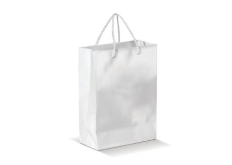 Laminierte Papiertasche, groß Weiß