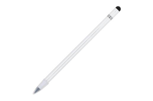 Long-life aluminum pencil with eraser White