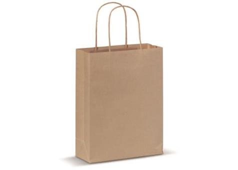 Paper bag with twisted handles 90g/m² 18x8x22cm Brown