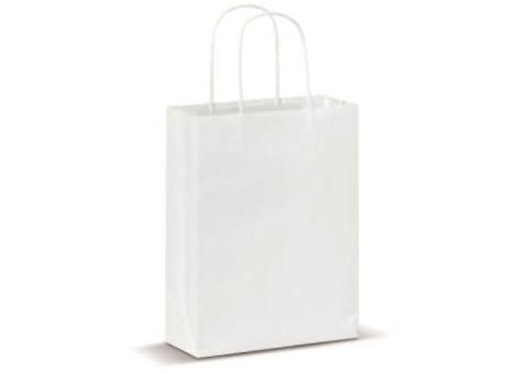 Paper bag with twisted handles 90g/m² 18x8x22cm White