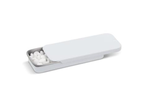 Mini sliding tin peppermint box White