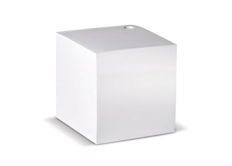 Zettelblock mit Bohrung 10x10x10cm Weiß
