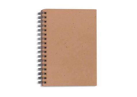 Spiral-Notizbuch aus Saatgutpapier Hellbraun
