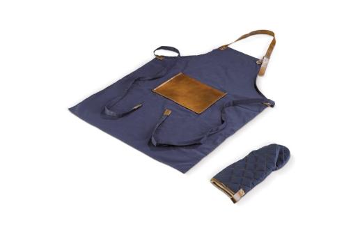 Apron and oven mitt Dark blue