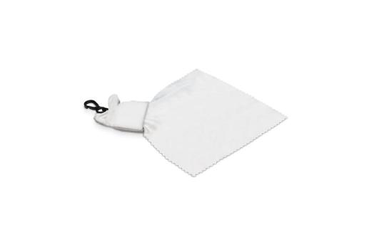 Keychain with microfiber cloth anti-bacterial Transparent white