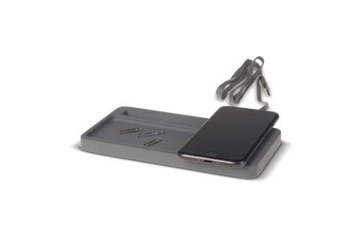 Limestone Desk organizer with wireless charger 5W Convoy grey