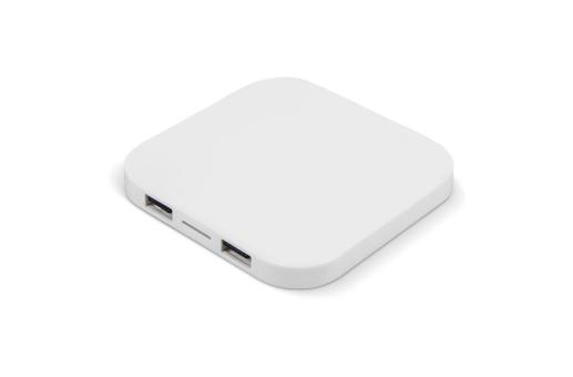 Wireless charging pad 5W with 2 USB ports White