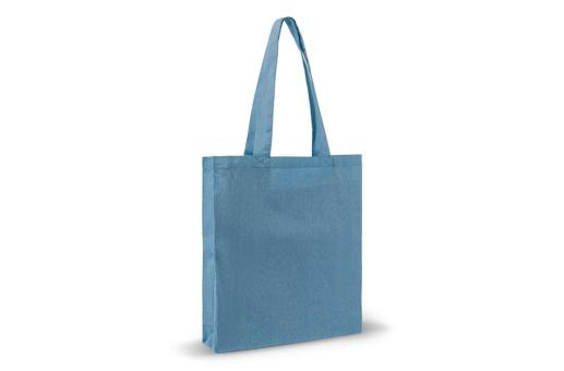 Shopping bag recycled cotton 38x42x10cm Aztec blue