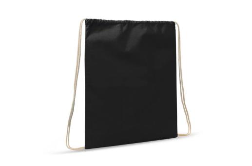 Drawstring bag cotton OEKO-TEX® 140g/m² 35x45cm Black