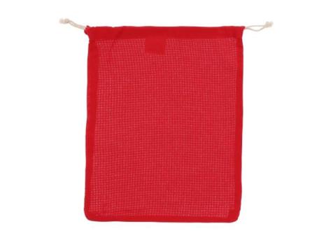 Wiederverwendbare Lebensmitteltasche OEKO-TEX® Baumwolle 25x30cm Rot