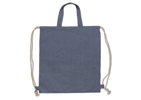 Drawstring bag recycled cotton 38x42cm Aztec blue