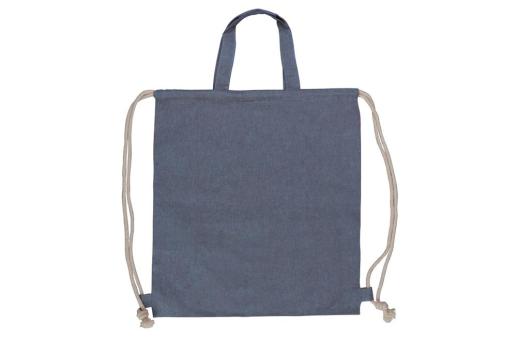 Tasche/Beutel mit Kordelzug aus recycelter Baumwolle 38x42cm Blau