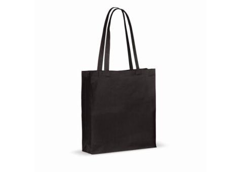 Recycled cotton bag with gusset 140g/m² 38x10x42cm Black
