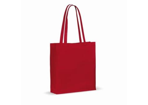 Recycled cotton bag with gusset 140g/m² 38x10x42cm Red