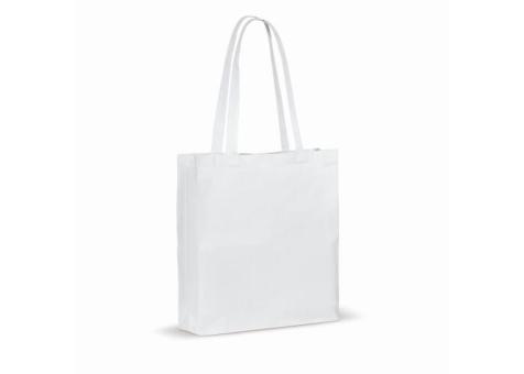 Recycled cotton bag with gusset 140g/m² 38x10x42cm White