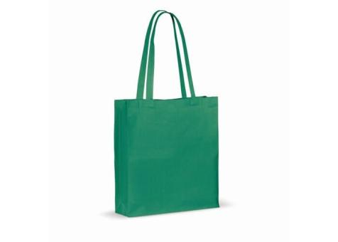 Recycled cotton bag with gusset 140g/m² 38x10x42cm Dark green
