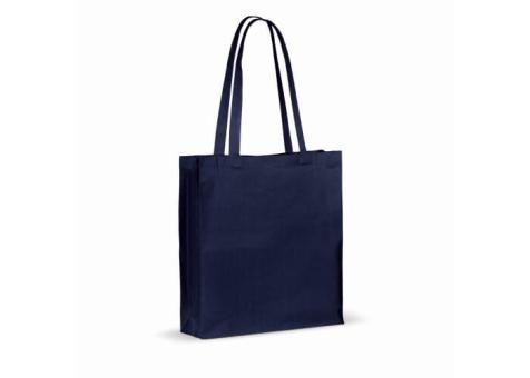 Recycled cotton bag with gusset 140g/m² 38x10x42cm Dark blue
