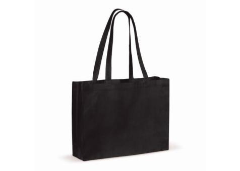 Recycled cotton bag with gusset 140g/m² 49x14x37cm Black