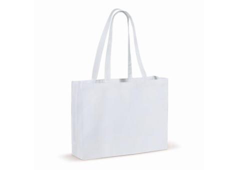 Recycled cotton bag with gusset 140g/m² 49x14x37cm White