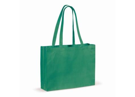 Recycled cotton bag with gusset 140g/m² 49x14x37cm Dark green