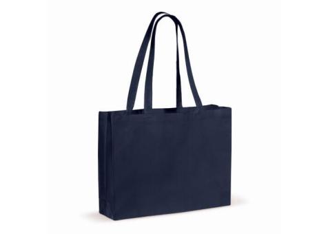 Recycled cotton bag with gusset 140g/m² 49x14x37cm Dark blue