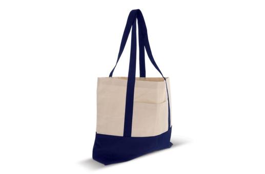 Beach bag cotton canvas OEKO-TEX® 280g/m² 42x10x30cm Dark blue