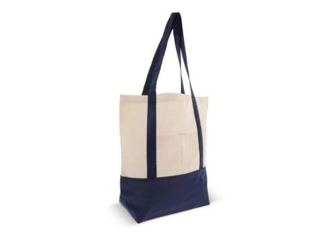 Shopping bag OEKO-TEX® cotton 140g/m² 40x10x35cm Dark blue