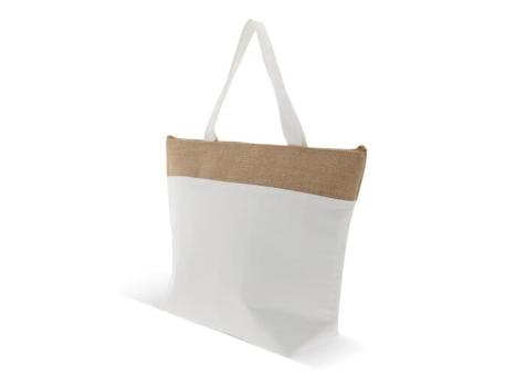 Beach cooler bag Cotton/jute 42x10x30cm Ecru