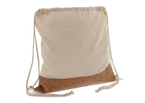 Drawstring bag Cork with cotton cords 38x41cm Ecru