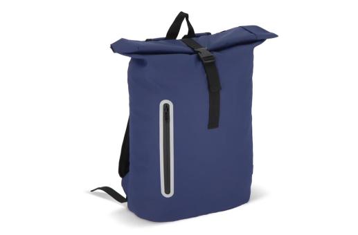 PU coat R-PET 600D rolltop backpack 20L Dark blue