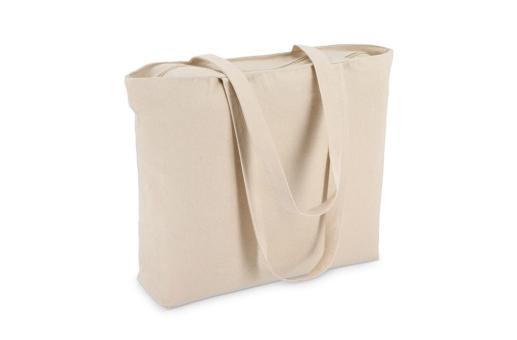 Baumwoll-Tragetasche mit Reißverschluss OEKO-TEX® 47 x 11 x 35cm 320g/m² Ecru