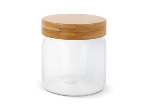 Canister glass & bamboo 600ml Transparent