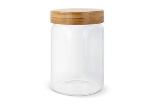 Canister glass & bamboo 900ml Transparent