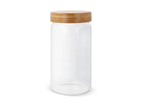 Canister glass & bamboo 1200ml Transparent