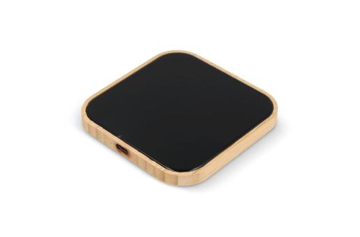 Wireless charger bamboo & glass 10W Black