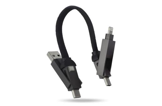 Enjoy Technology Multifunktionales 4-in-1 Kabel Schlüsselanhänger Größe 60 W Schwarz