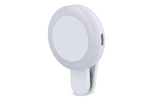 Enjoy Technology Universelle tragbare Selfie-LED-Leuchte mit 3 Helligkeitsstufen Weiß