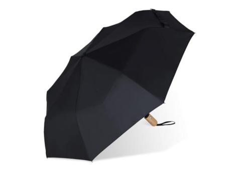 21” faltbarer Regenschirm aus R-PET -Material mit Automatiköffnung Schwarz