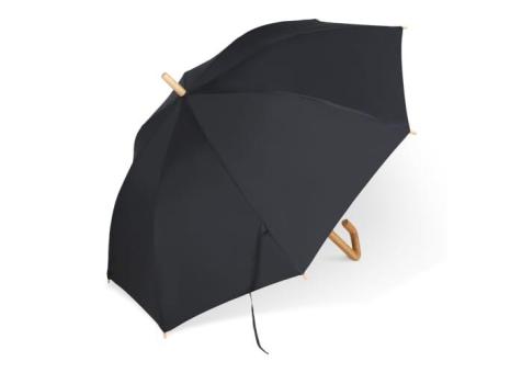 23” Regenschirm aus R-PET-Material mit Automatiköffnung Schwarz