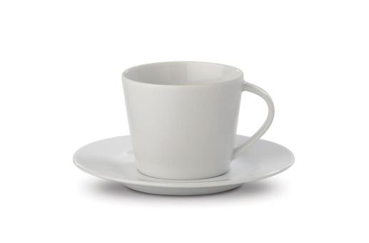 Tasse mit Untertasse Milano 160ml Weiß