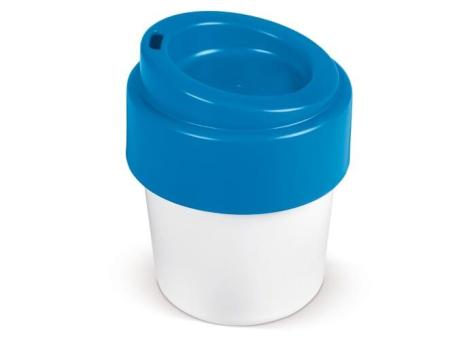 Coffee cup Hot-but-cool with lid 240ml Blue/white