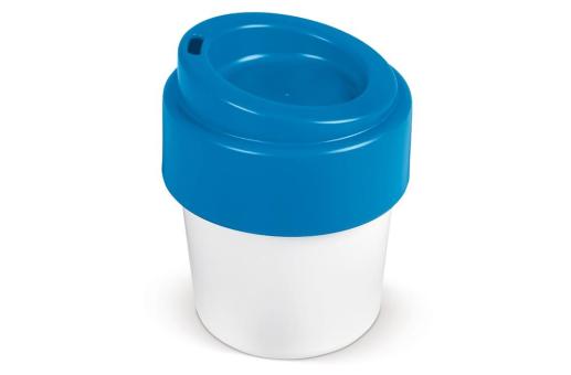 Coffee cup Hot-but-cool with lid 240ml Blue/white