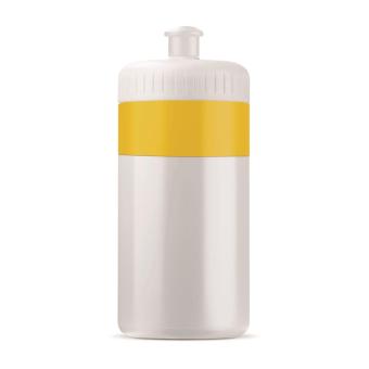 Sports bottle with edge 500ml White/yellow