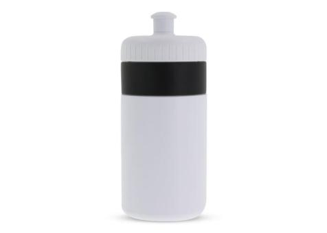 Sportflasche mit Rand 500ml Weiß/schwarz