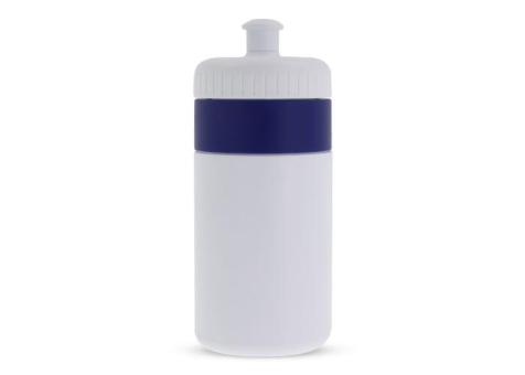 Sportflasche mit Rand 500ml Weiß/blau