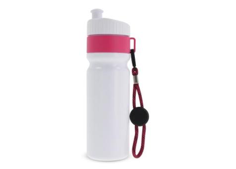 Sportflasche mit Rand und Kordel 750ml Rosa/weiß