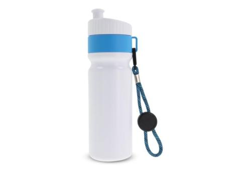 Sportflasche mit Rand und Kordel 750ml, hellblau Hellblau, offwhite