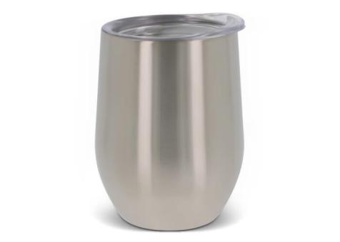 Double walled mug with lid 300ml Silver