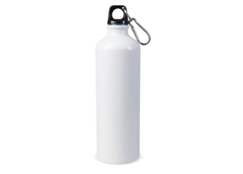 Water bottle aluminum with carabiner sublimation 750ml White