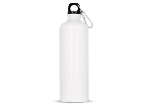 Water bottle aluminum with carabiner 750ml White